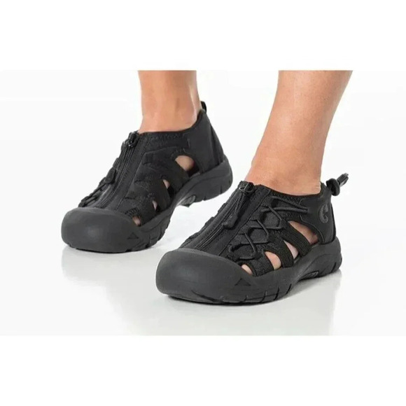 BILLY RIVER SANDALS WOMENS SIZE 6.5 BLACK ZIP FRONT - Picture 2 of 9